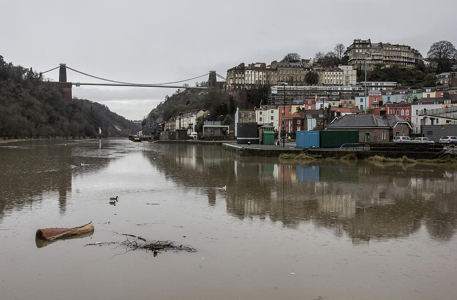 Clifton Suspension Bridge With Flooded Photograph by Matt Gibson
