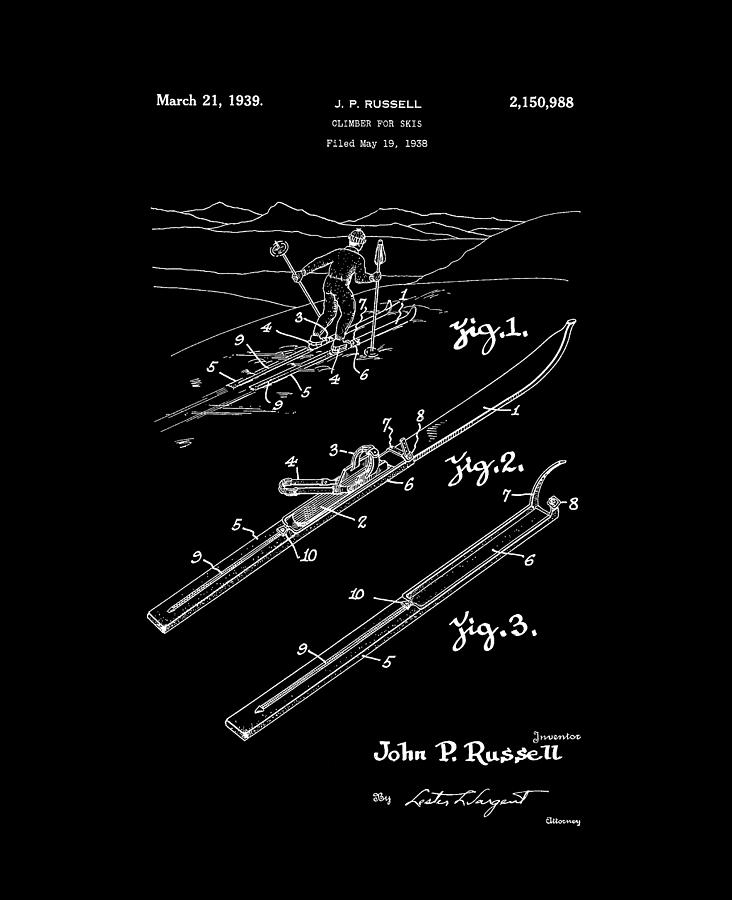 Climber for Skis 1939 Russell Patent Art Digital Art by Lesa Fine