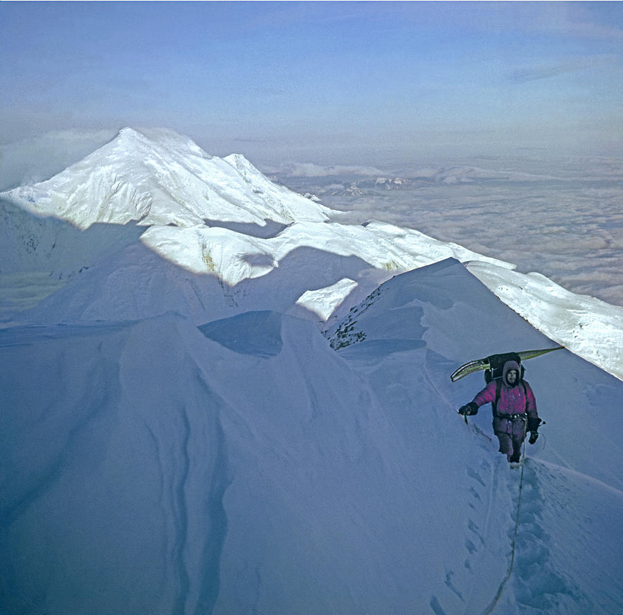 T501301dclimber On West Buttress Mt Mckinley Photograph by Ed Cooper