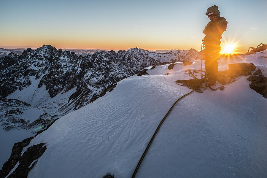 Climber Standing On Peak Photograph by Ewa Cie?likiewicz | Fine Art America