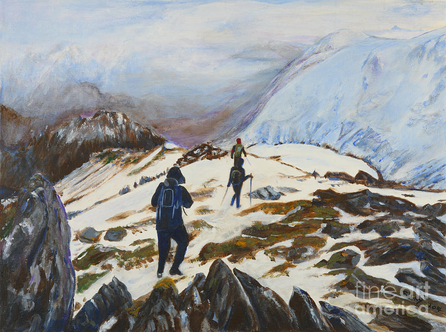 Winter Painting - Climbers - painting by Veronica Rickard
