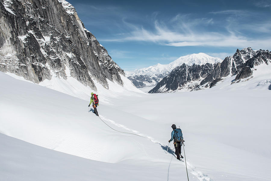 Climbing On The Pika Glacier In Denali Photograph by Alasdair Turner ...