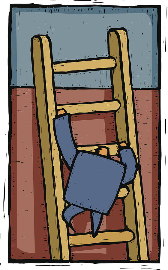 Climbing The Ladder Drawing by Imagezoo