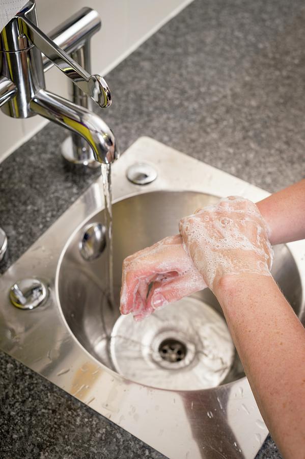 Human Photograph - Clinical Hand Washing by Jim Varney