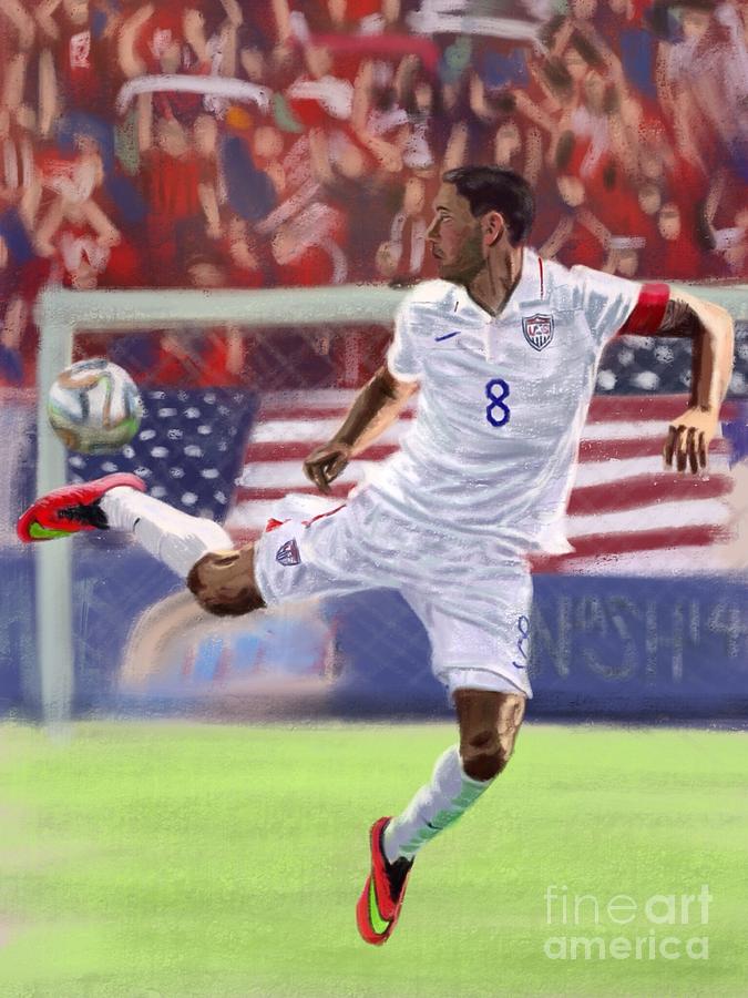 Football Painting - Clint Dempsey by Jeremy Nash