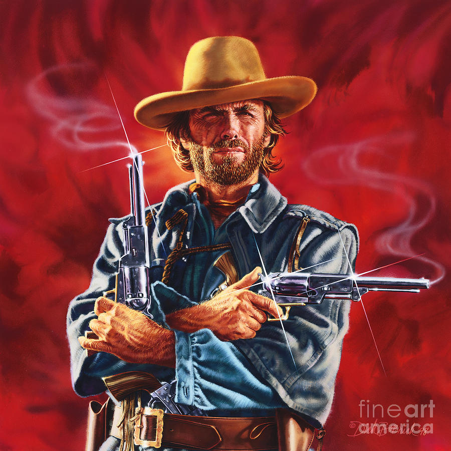Celebrity Painting - Clint Eastwood by Dick Bobnick