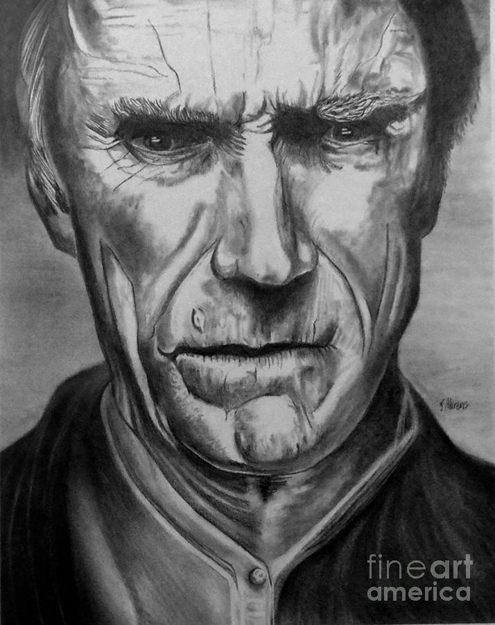 Clint Eastwood Drawing by John Ahrens - Fine Art America