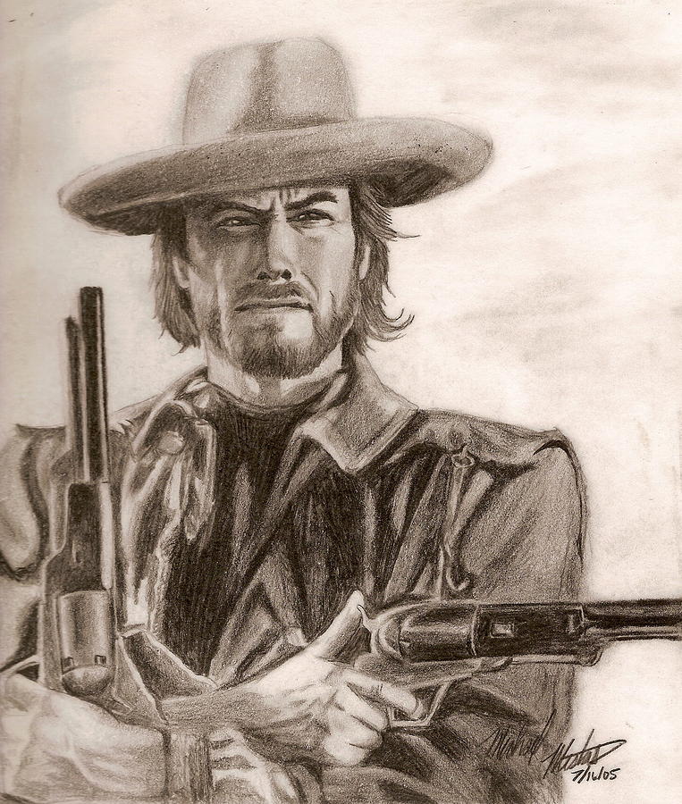 4588940 movies, monochrome, drawing, pencils, Clint Eastwood - Rare Gallery  HD Wallpapers