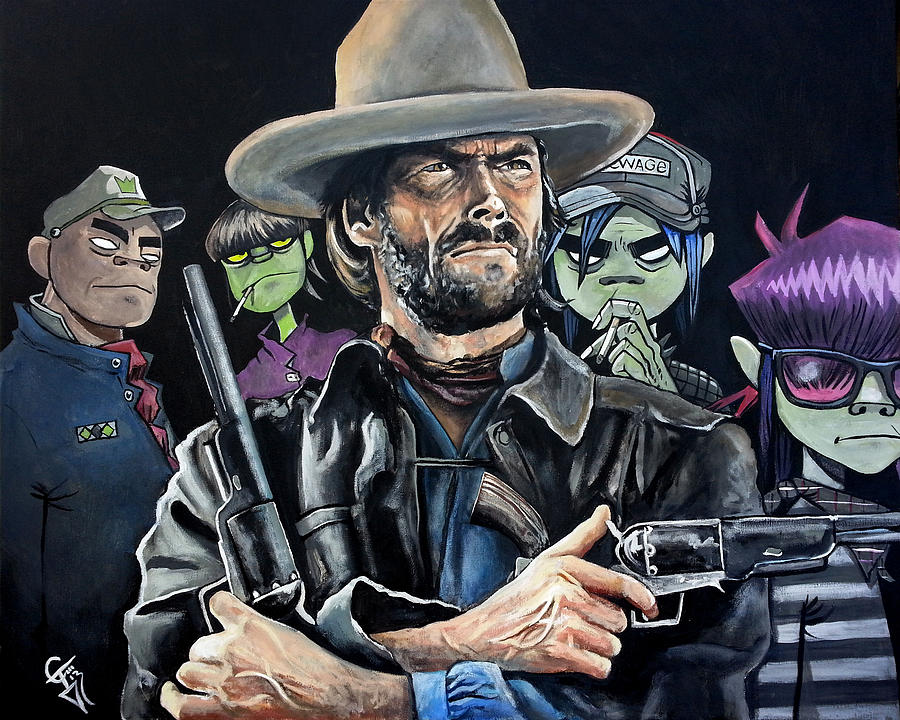 Clint Eastwood - The Gorillaz Painting by Tom Carlton