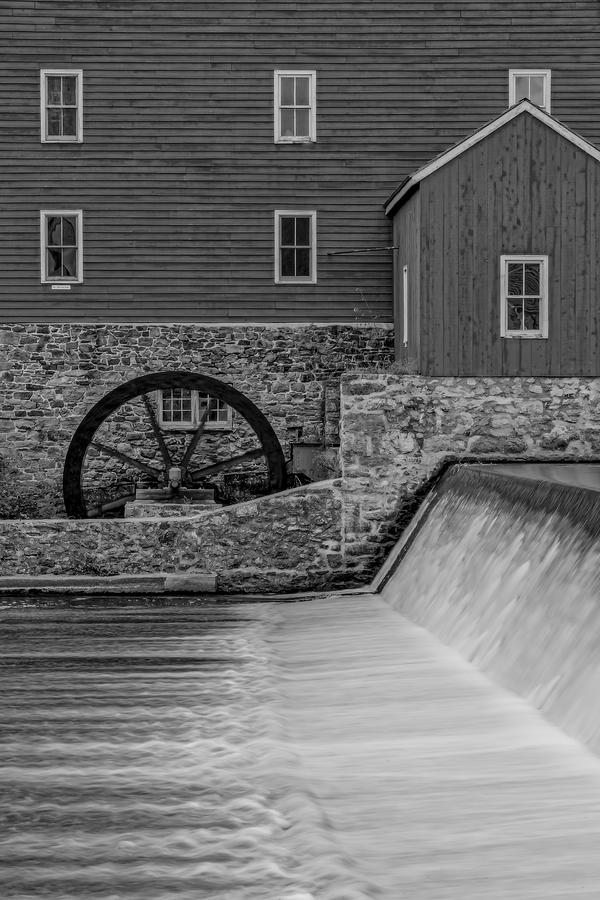 Clinton Historic Red Mill BW Photograph by Susan Candelario