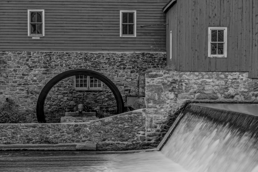 Clinton Red Mill BW Photograph by Susan Candelario