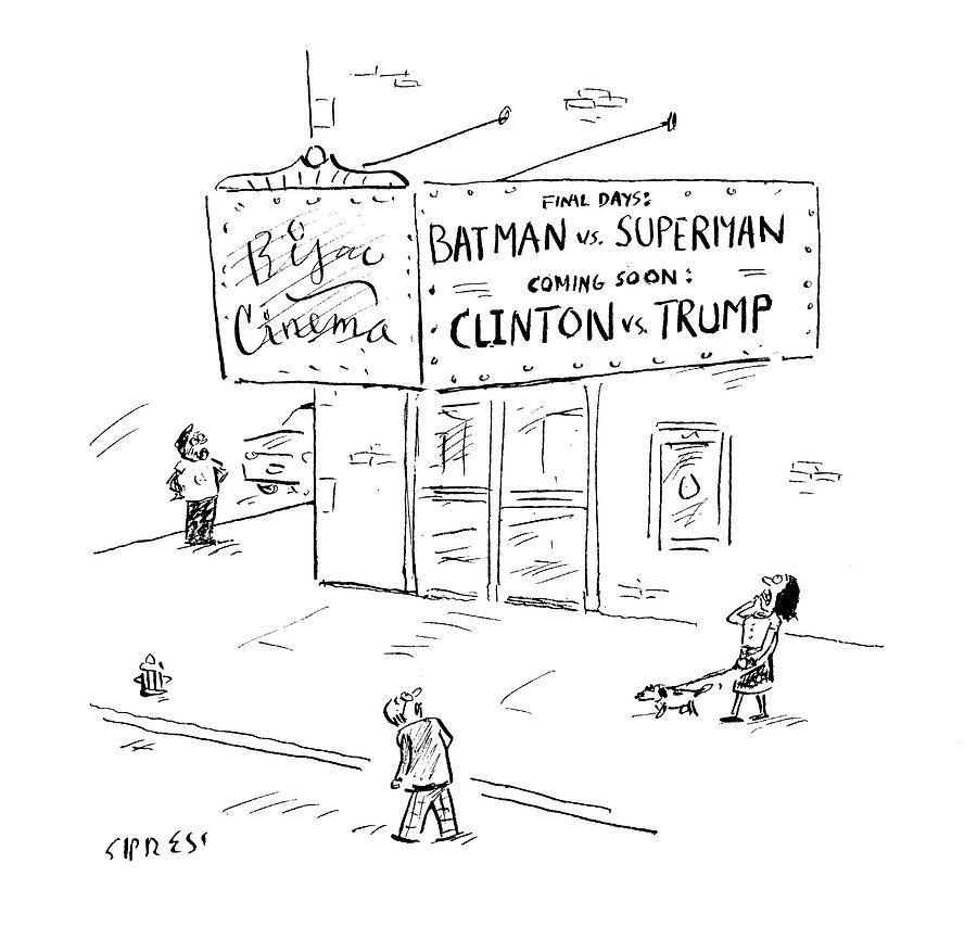 Hillary Clinton Drawing - Clinton Vs Trump by David Sipress