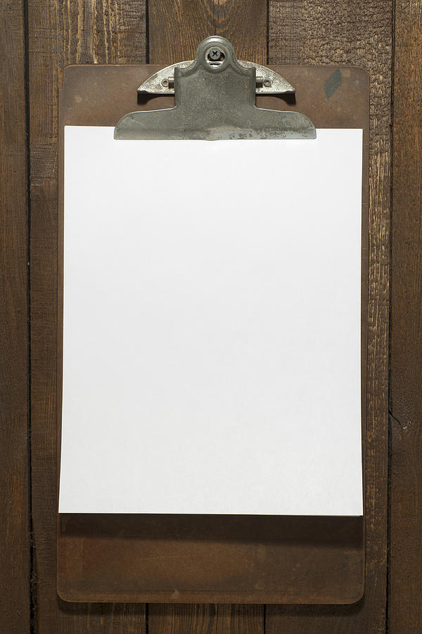 Clipboard with Blank Paper Photograph by Dlerick