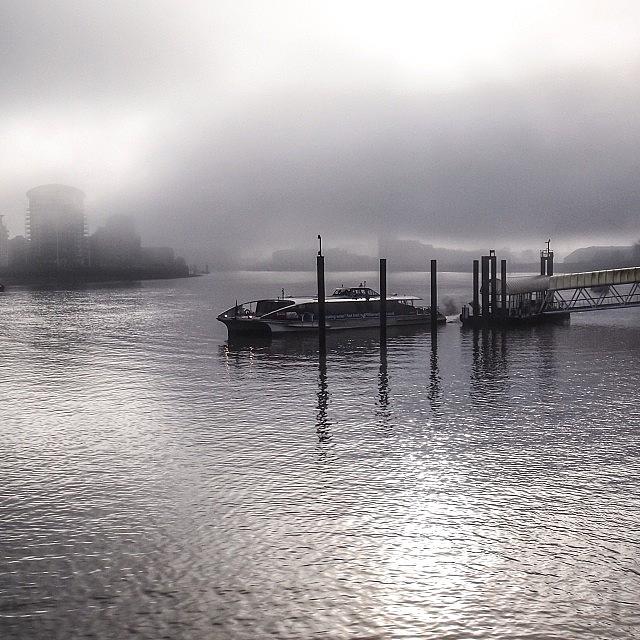 London Photograph - Clipper In The Mist. River Thames by Neil Andrews