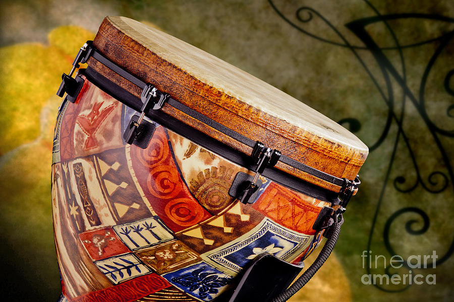 Jazz Photograph - Clissic Djembe African drum Photograph in Color 3334.02 by M K Miller