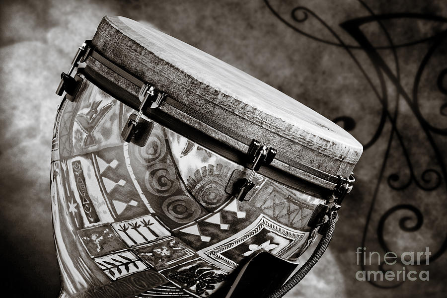 Clissic Djembe African drum Photograph in Sepia 3334.01 Photograph by M K Miller