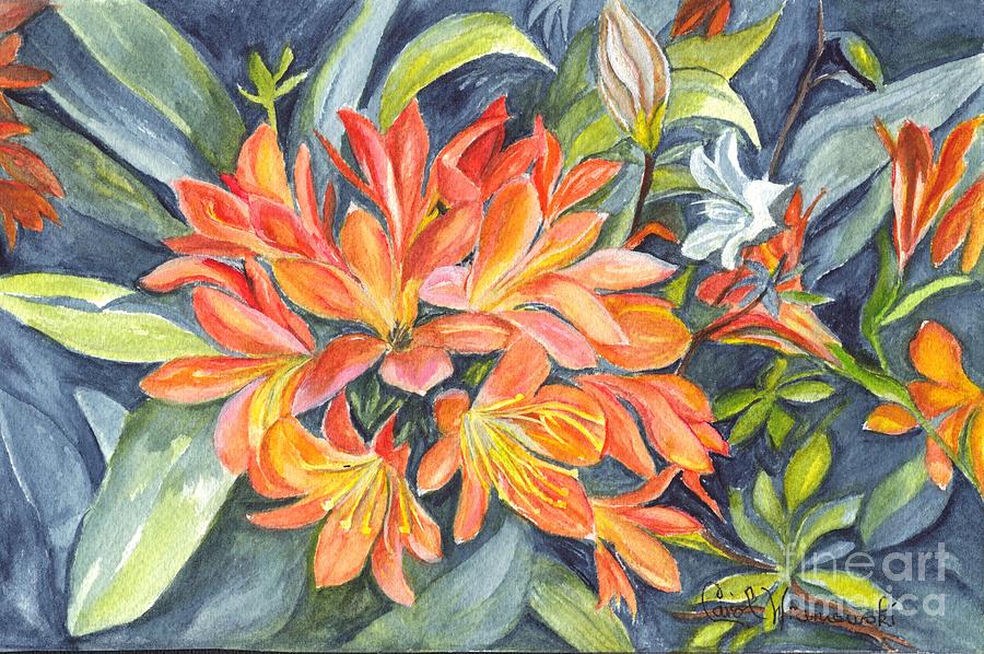 Lily Painting - Clivia  by Carol Wisniewski