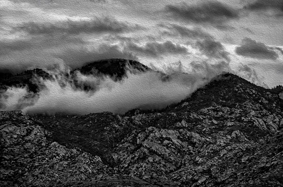 Mountain Photograph - Cloaked In Clouds - Oil Paint by Mark Myhaver