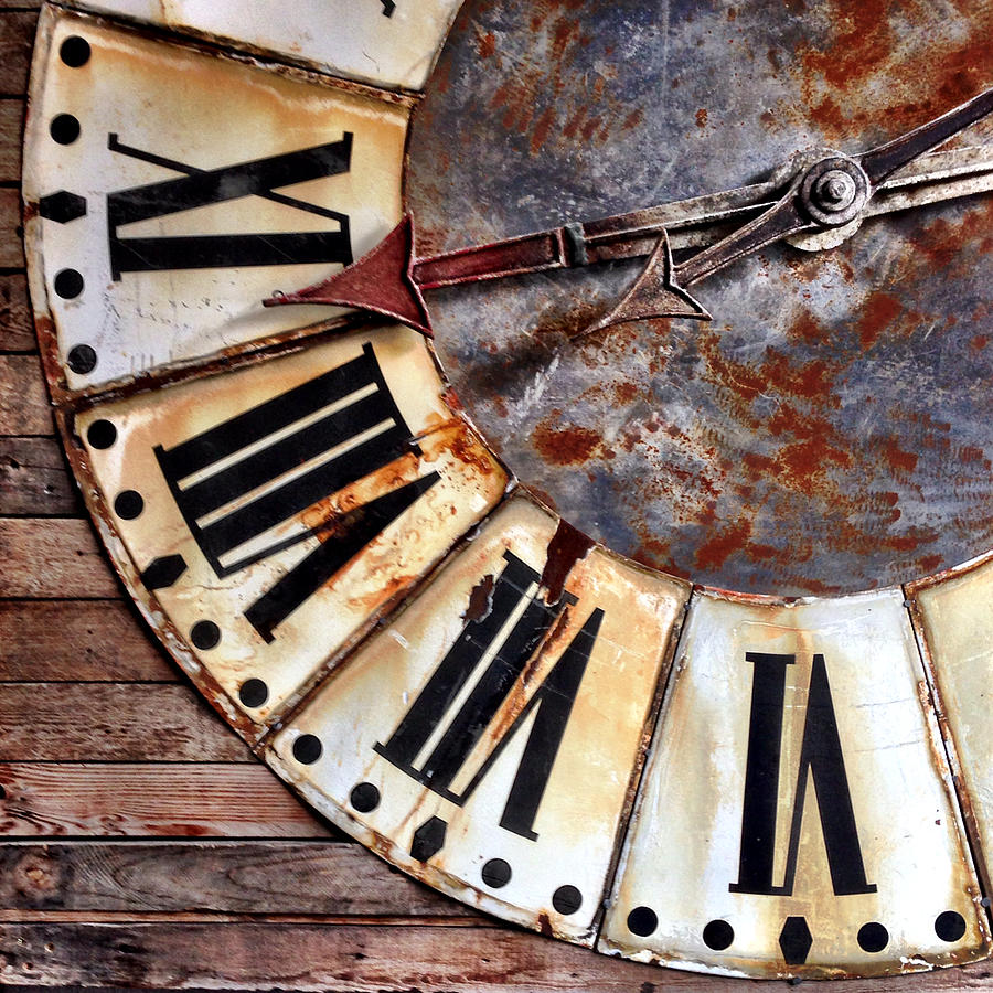 Vintage Photograph - Clock Numbers by Julie Gebhardt