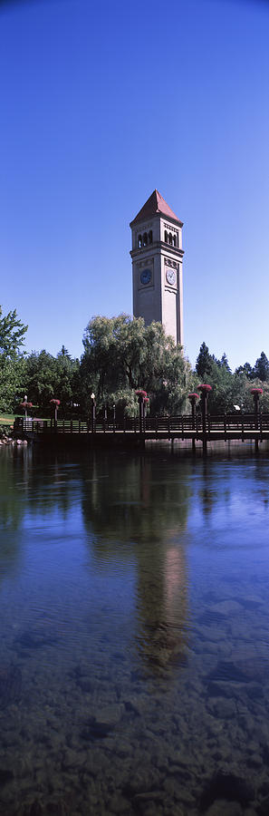 Architecture Photograph - Clock Tower At Riverfront Park by Panoramic Images