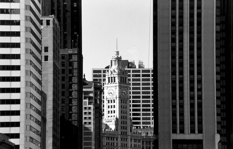 Chicago Photograph - Clock Tower by Mary Bedy
