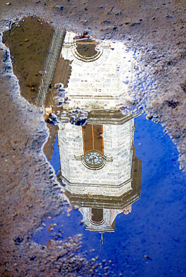 Clock Tower Reflected Photograph by Valentino Visentini