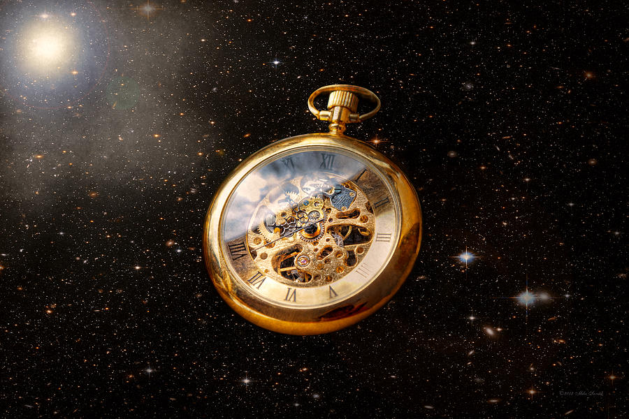Clock Photograph - Clockmaker - Space time by Mike Savad