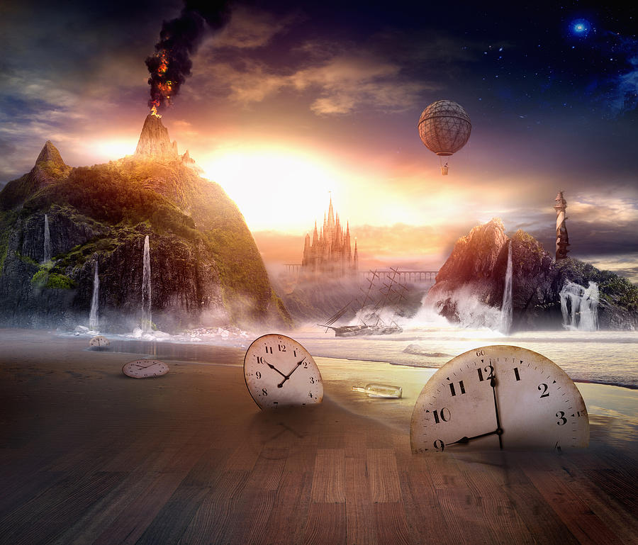 Clocks in dramatic landscape Photograph by Colin Anderson Productions pty ltd