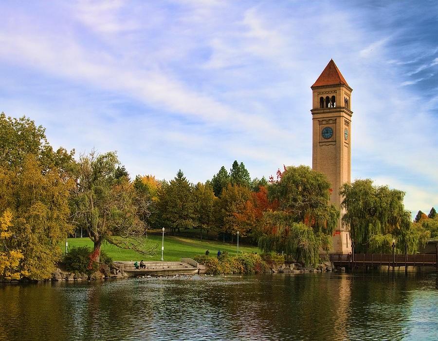 Clocktower and Autumn Colors Photograph by Paul DeRocker