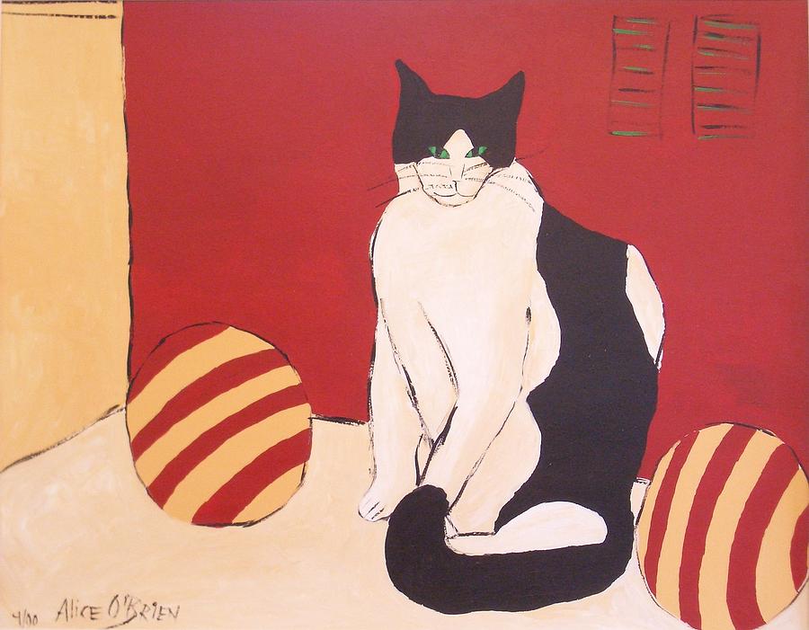 Cat Painting - Cloe by Allison  Fauchier