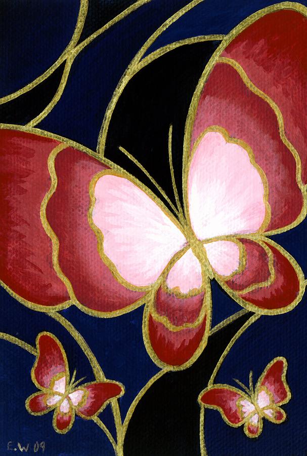 Cloisonne Butterfly Painting by Elaina  Wagner