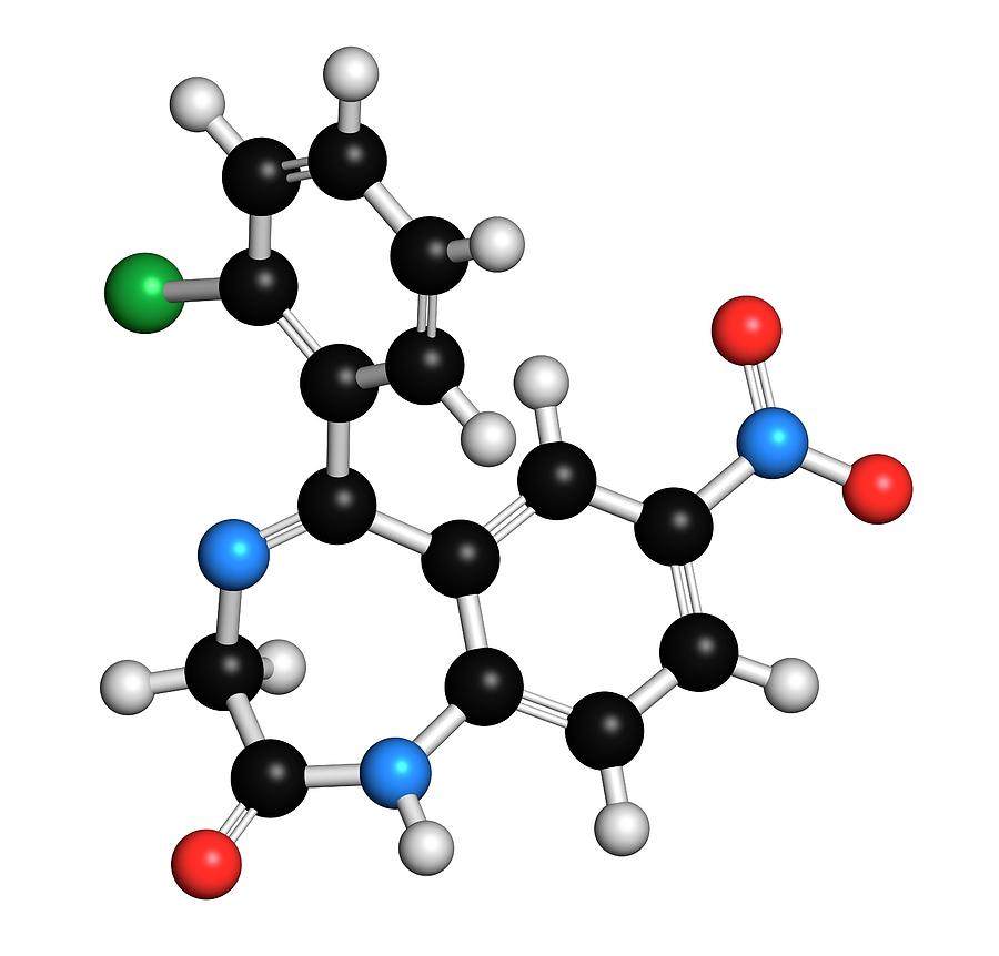 Clonazepam Benzodiazepine Drug Molecule Photograph by Molekuul - Fine ...