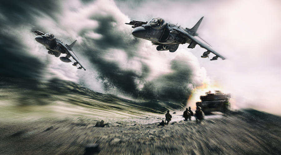 Mountain Digital Art - Close Air Support by Peter Chilelli