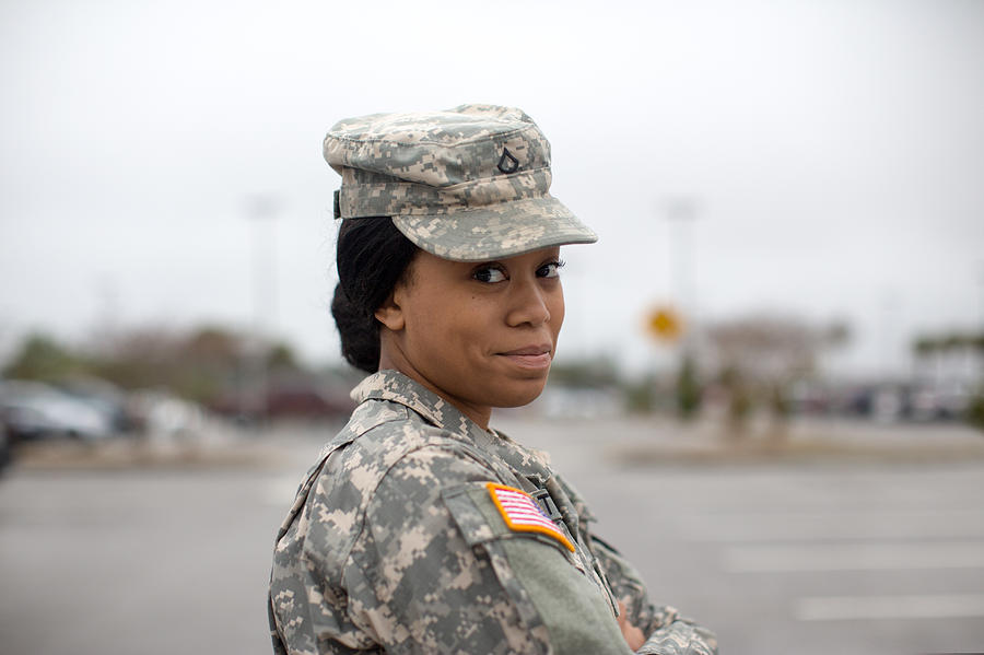 Close Portrait of Female Army Soldier Photograph by Sean Murphy