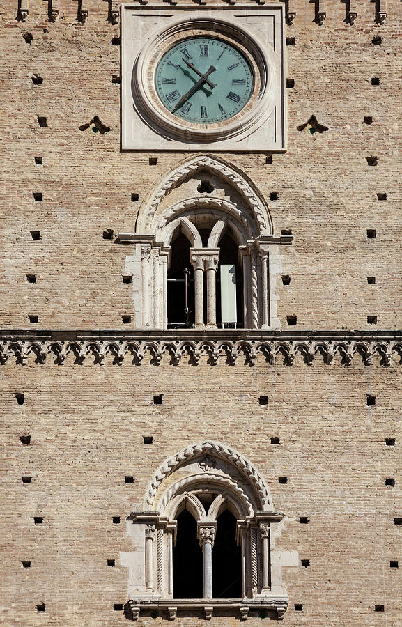 Close Up Detail Of Tower In Chieti Photograph by Walter Zerla