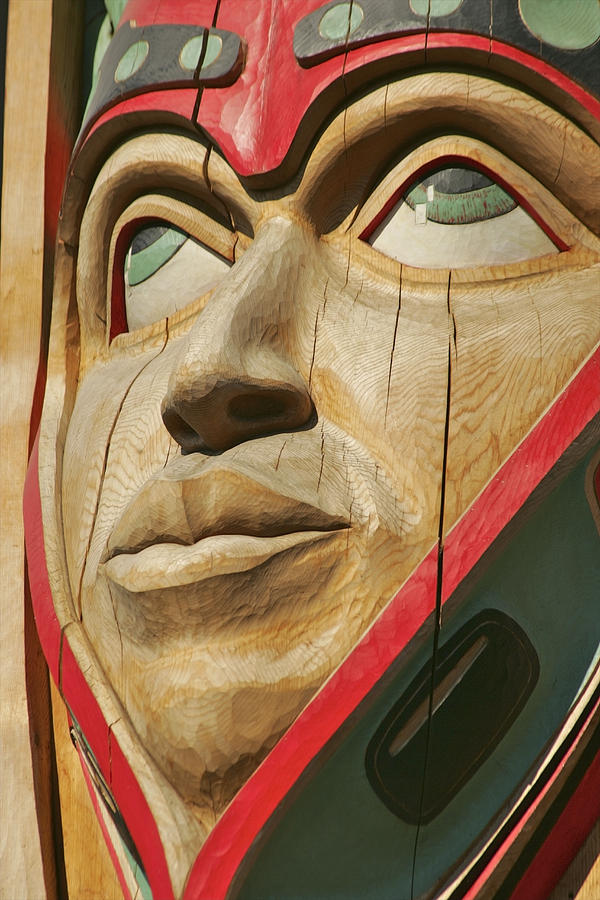 Tree Photograph - Close Up Of A Face On A Traditional by Clark Mishler