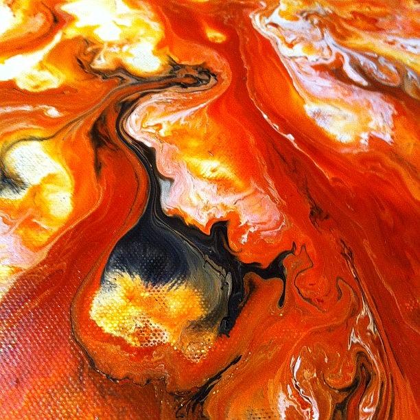 Fire Photograph - Close Up Of A Huge 36x36 Abstract by Ocean Clark