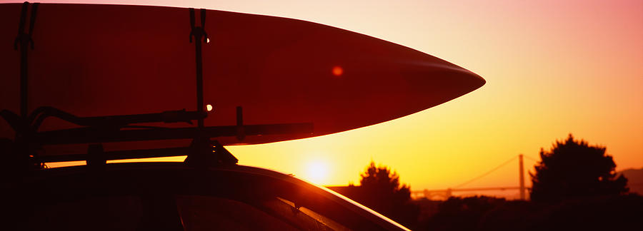 San Francisco Photograph - Close-up Of A Kayak On A Car Roof by Panoramic Images