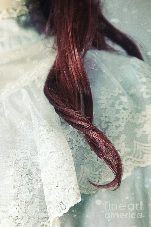 Close up of a lock of hair with vintage dress Photograph by Sandra Cunningham