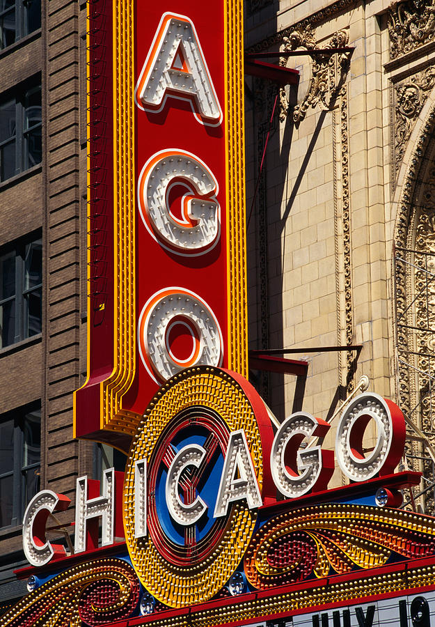 Close-up Of A Theater Sign, Chicago Photograph by Panoramic Images