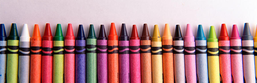 Close-up Of Assorted Wax Crayons Photograph by Panoramic Images