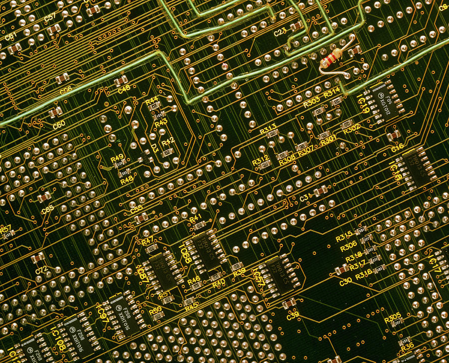 Close-up Of Back Of Modern Computer Circuit Board Photograph by Adam Hart-davis/science Photo Library