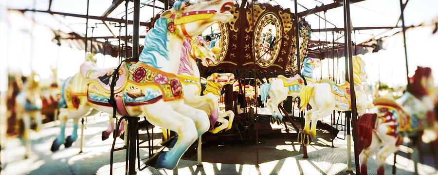 Close-up Of Carousel Horses, Coney Photograph by Panoramic Images