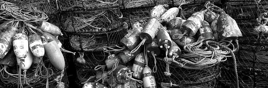 Black And White Photograph - Close-up Of Crab Pots, Humboldt County by Panoramic Images