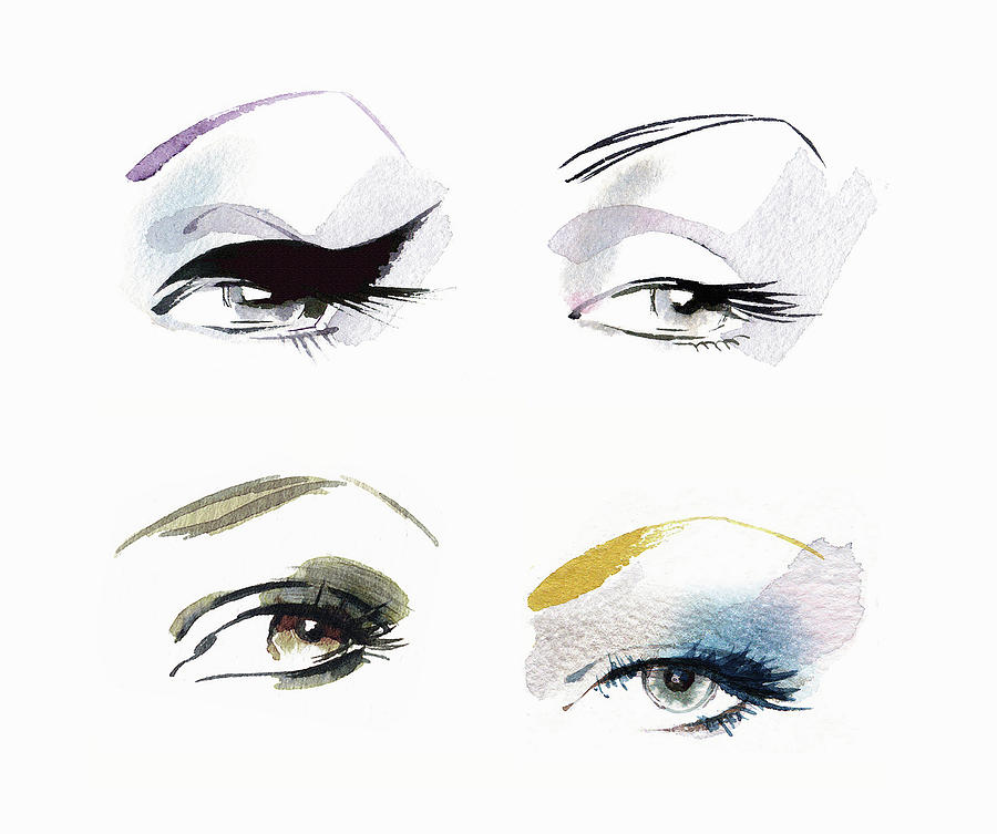 Close Up Of Eyes Wearing Different Eye Painting by Ikon Images