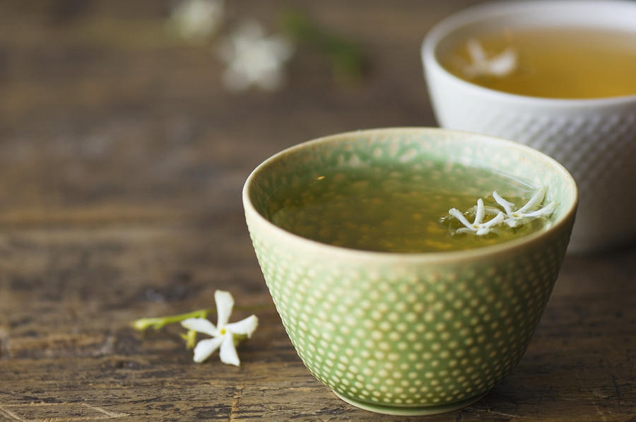 Close up of jasmine tea in teacup Photograph by Karin Dreyer