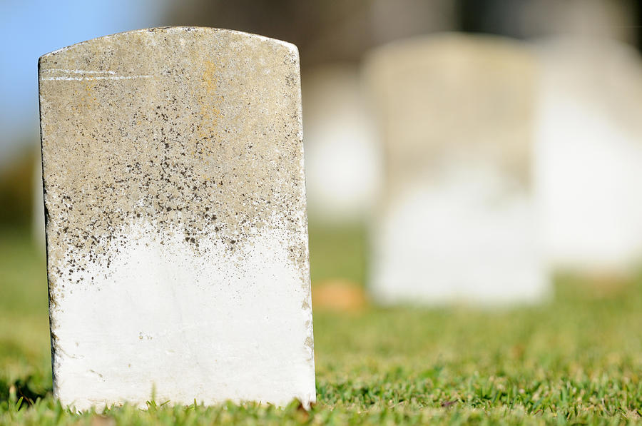 Close up of old blank tombstone Photograph by Sshepard