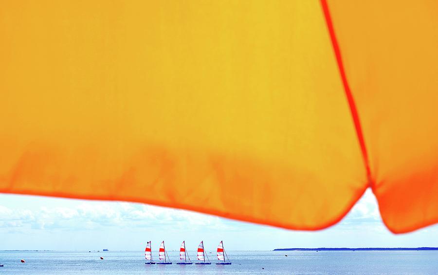 Close-up Of Parasol Against Boats On Sea Photograph by Alexandre Levrai / Eyeem Close-up Of Parasol Against Boats On Sea Photograph by Alexandre Levrai / Eyeem