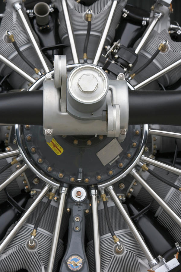 Transportation Photograph - Close Up Of Radial Airplane Engine by Ron Koeberer