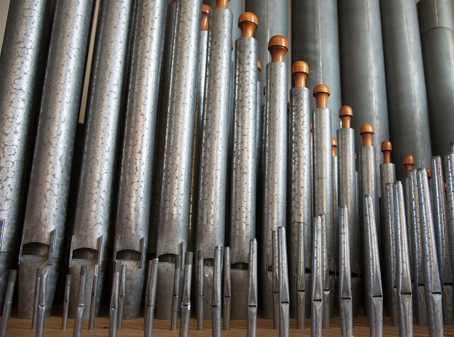 Close Up Of Silver Pipes On A Musical Photograph by John Short / Design Pics